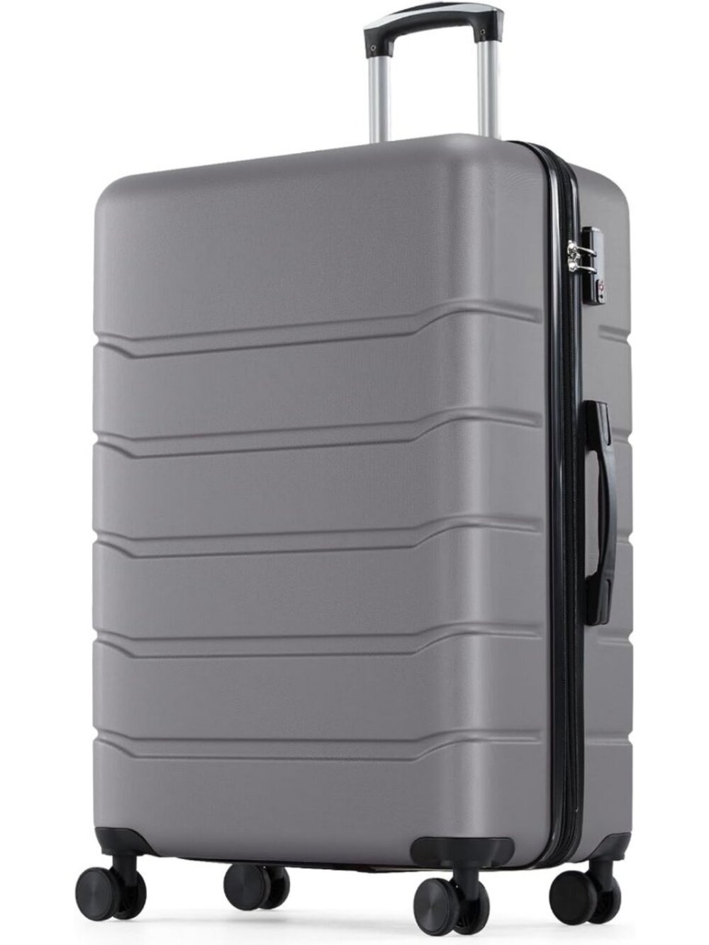28-Inch Checked Luggage Suitcase with Spinner Wheels - Durable & Stylish Travel